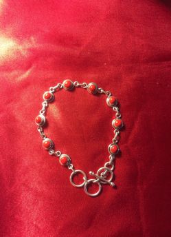 Coral sterling silver bracelet