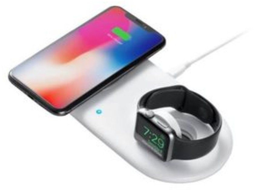 Anker Wireless Charging Station, 2 in 1 PowerWave+ Pad with Holder for Apple Watch 5/4/3/2, Wireless Charger for iPhone 11, Pro, Pro Max, Xs, AirPods 