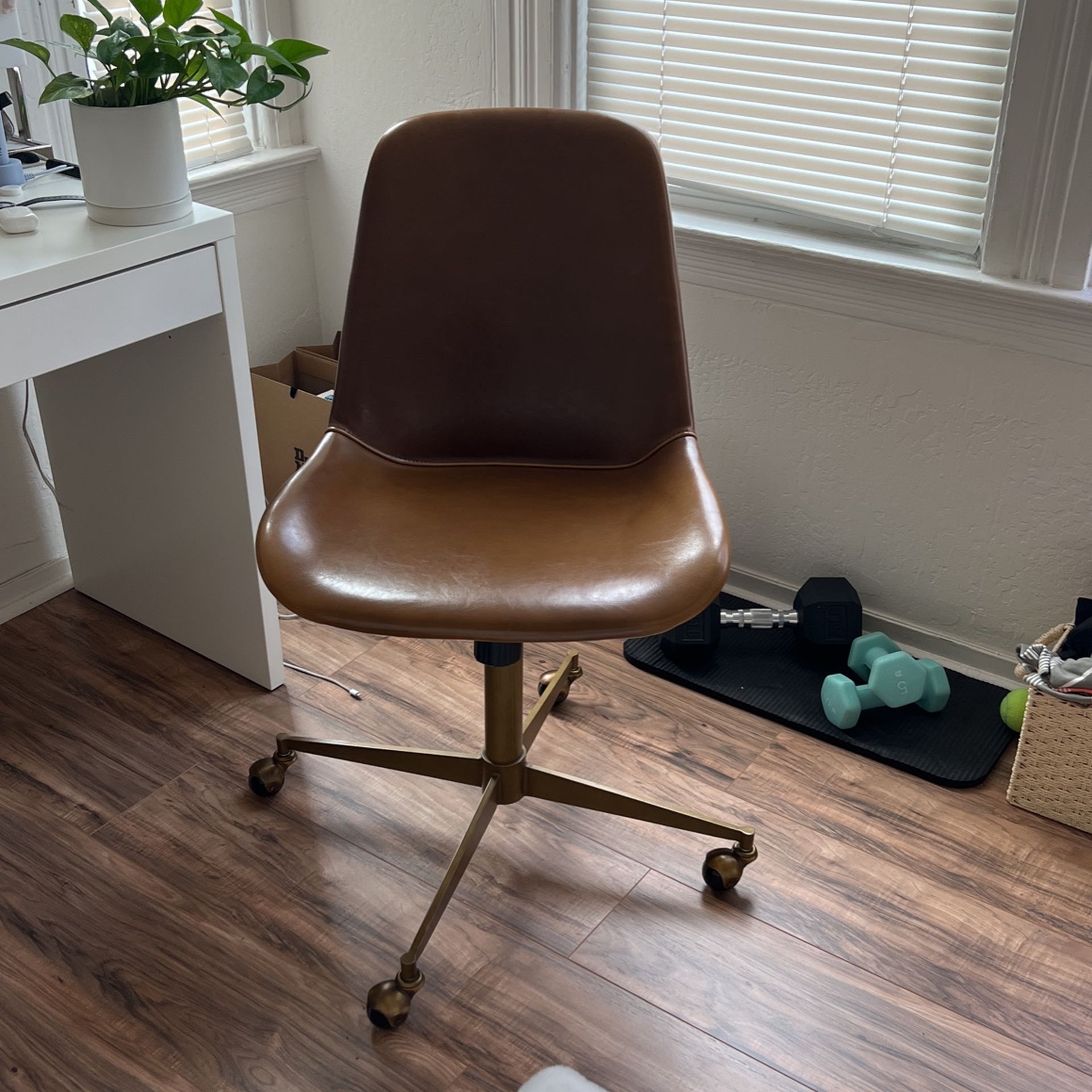 World Market Tyler Bi Cast Leather Molded Office Chair