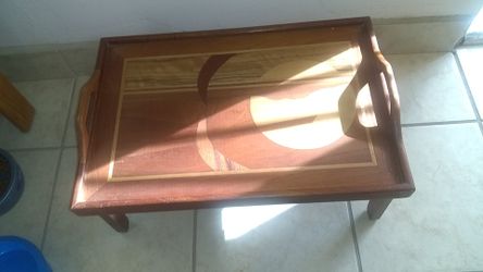 Bed breakfast lap tray wood