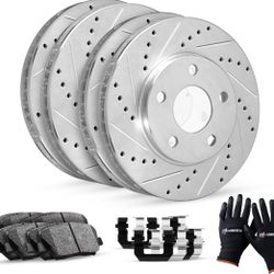 Front and Rear Brakes and Rotors Kit, 2008-2012 Honda Accord EX EX-L, 2009-2014 Acura TSX