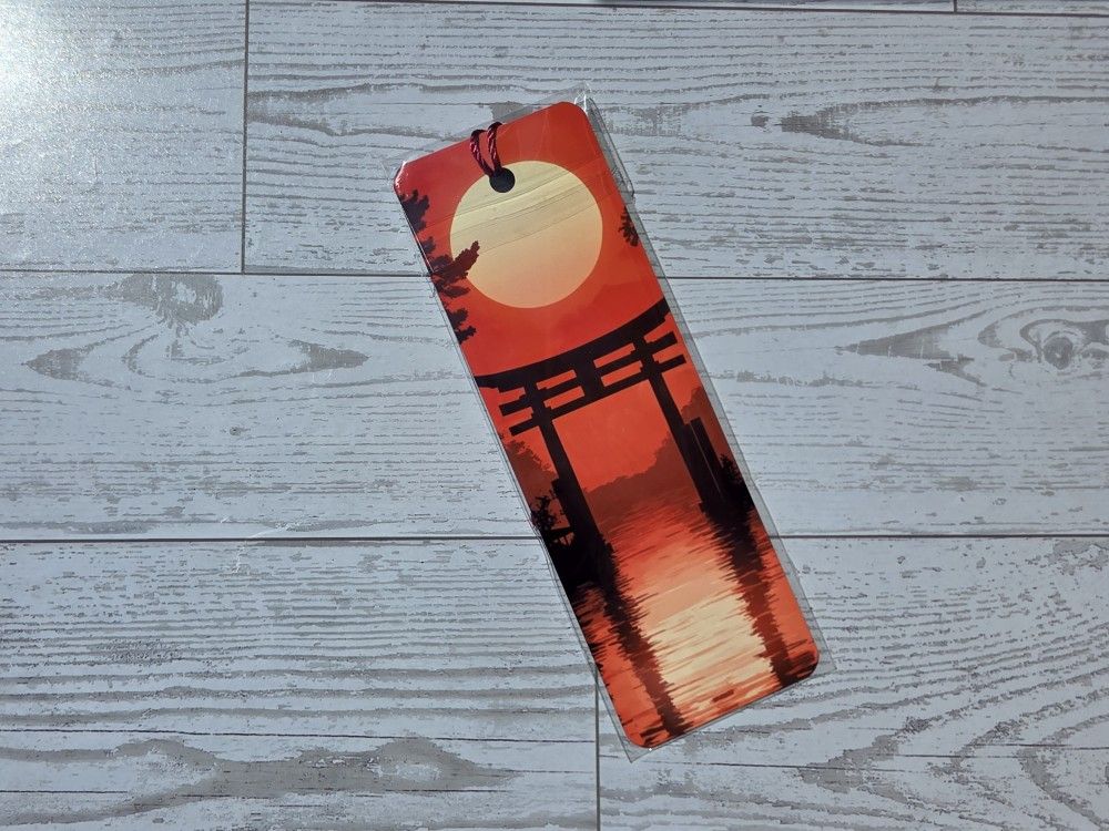 Japanese Torii Gate Sunset Metal Bookmark β Shipping Only