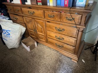 Solid walnut dresser and mirror