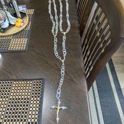 Crystals Wedding Lasso With Gold-tone Crucifix Wedding Lazo de Boda (2)