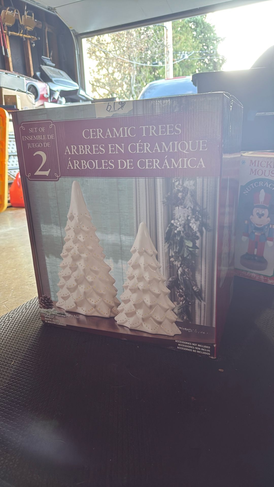 White Ceramic Trees Set Of 2