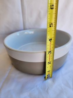 Two tone ceramic dog water bowl