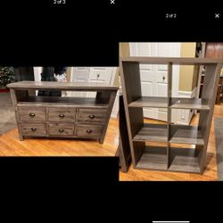 Tv Stand With Matching Cube Organizer