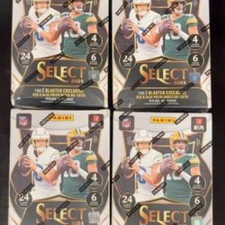 ✅2024 Panini Select NFL Football Trading Card Blaster Box Lot of 4 Sealed ✅