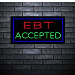 EBT Accepted Neon Sign for Wall Decor, LED Neon Sign for Food 12V Power Supply 19” x 9.5”