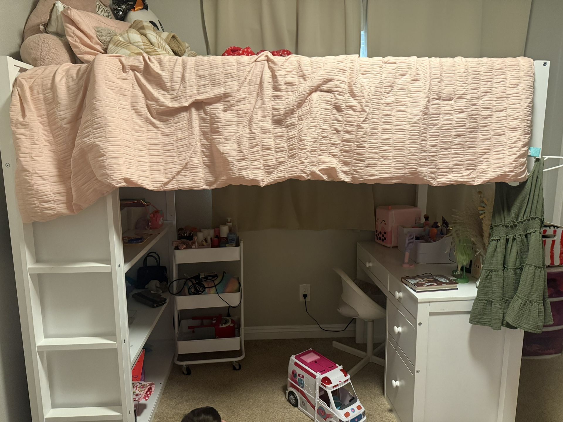 Bunk bed With Desk/ Shelves 
