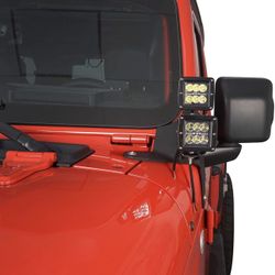 Dual A-Pillar Light Mounting Brackets Compatible with 2018-2026 Jeep JL Wrangler/Gladiator JT 