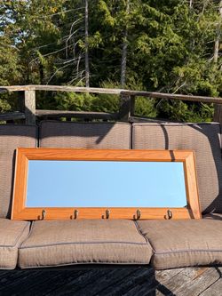 Knotty Pine Hanging Mirror. Solid wood frame