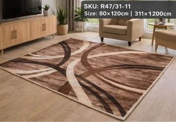 Brand New 47×31 Area Rug – Modern Abstract Design, Soft Non-Slip Carpet for Living Room / Bedroom