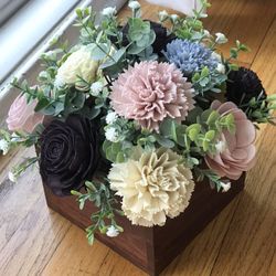 Wood Flowers Centerpieces
