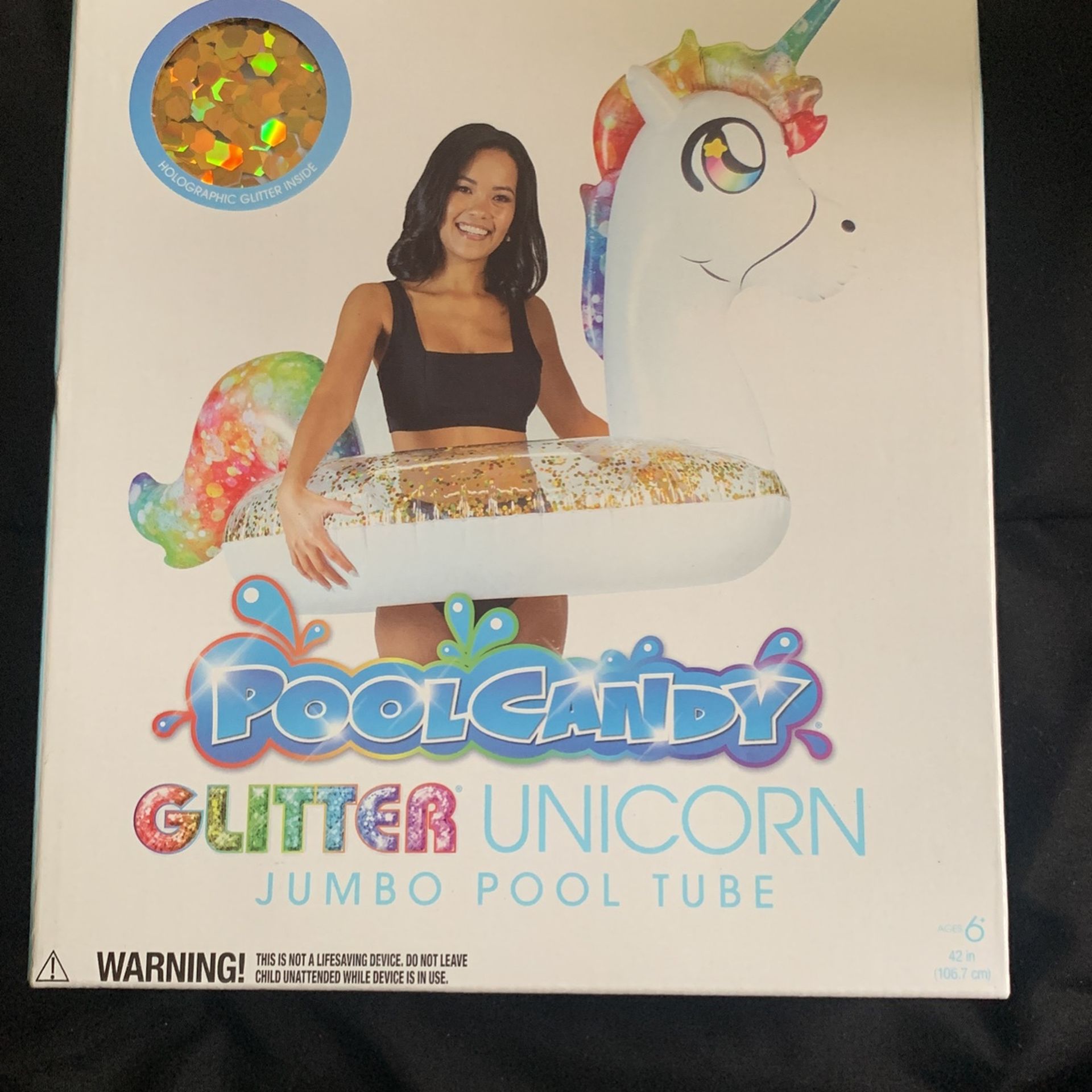 Jumbo Pool Tube Glitter Unicorn