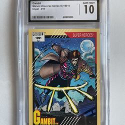 1991 Marvel Universe Series II Gambit Rookie Card CGC Graded Gem Mint 10