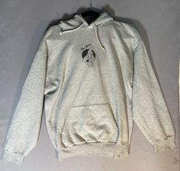 Call Me 917 Fin Man Big Back Graphic Pullover Hoodie Grey Lg? Alex Olson