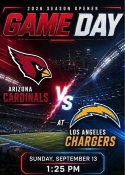Cardinals vs Chargers 9/13/26