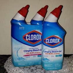 X3 NEW CLOROX TOILET BOWL CLEANER CLINGING BLEACH GEL 24oz Ea