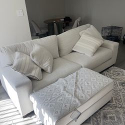 White Sofa And Ottoman