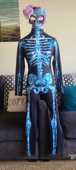 Skeleton Print Full-Body Halloween Costume