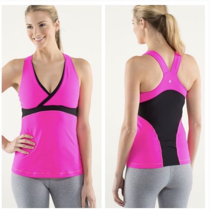 Lululemon V-Neck Athletic Tank Hot Pink