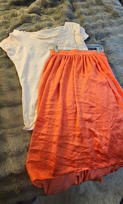 Zara High-Low Skirt + Oversized V-Neck Top Bundle (S/M + OS)