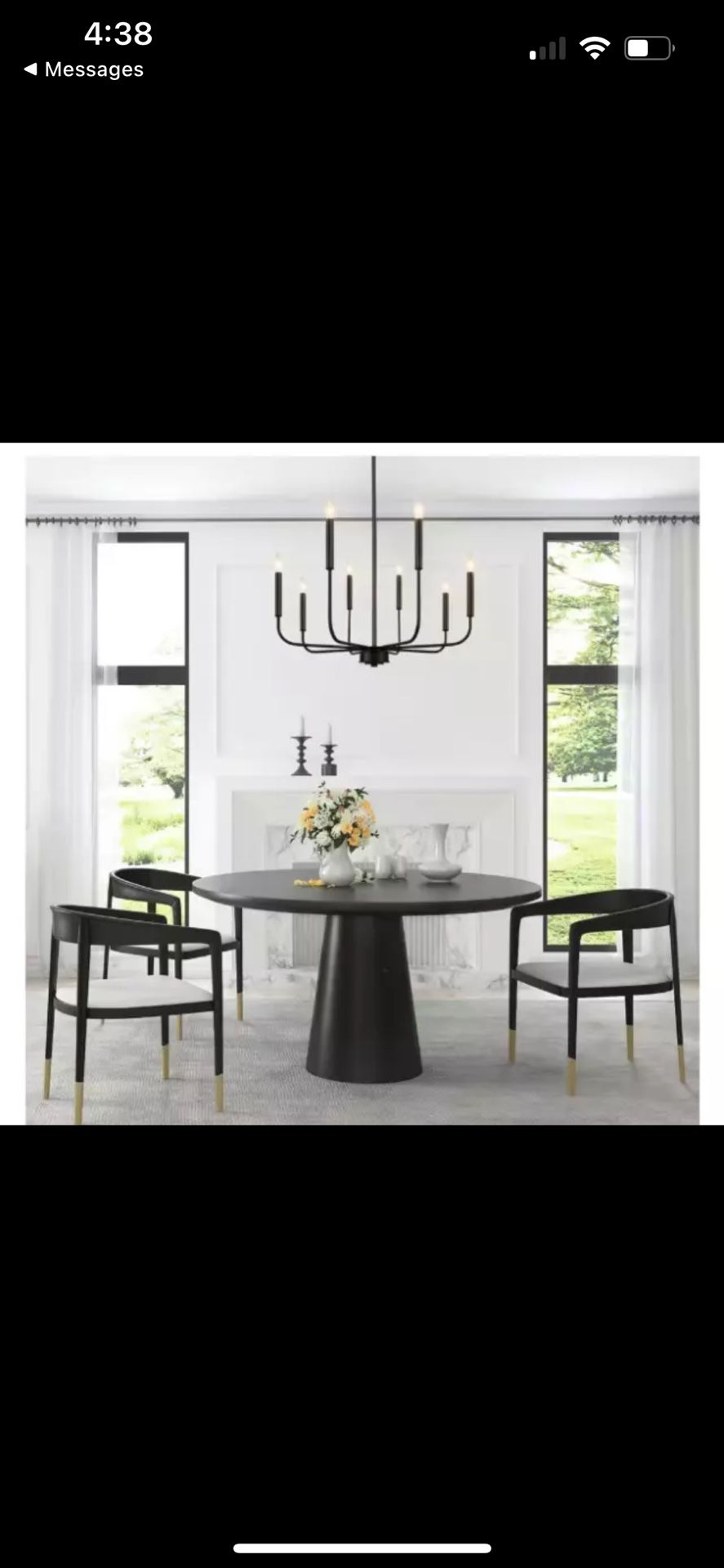 8-Light Traditional Matte Black Farmhouse Candle Height Adjustable Chandelier