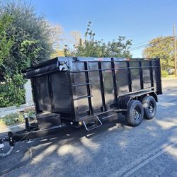 BRAND NEW DUMP TRAILER HEAVY 2026 DUTY 14X8X4 12' available SCISSOR HOIST 8 TONS, SET RAMPS, LED LIGHTS, TOOL BOX,ROLLING TARP,SPARE TIRE,JACK 7000 LB