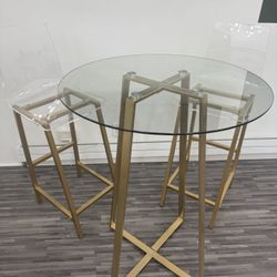 Glass Table Chair Set