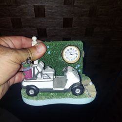 Vintage Golf Clock And Golf Decoration Frame 
