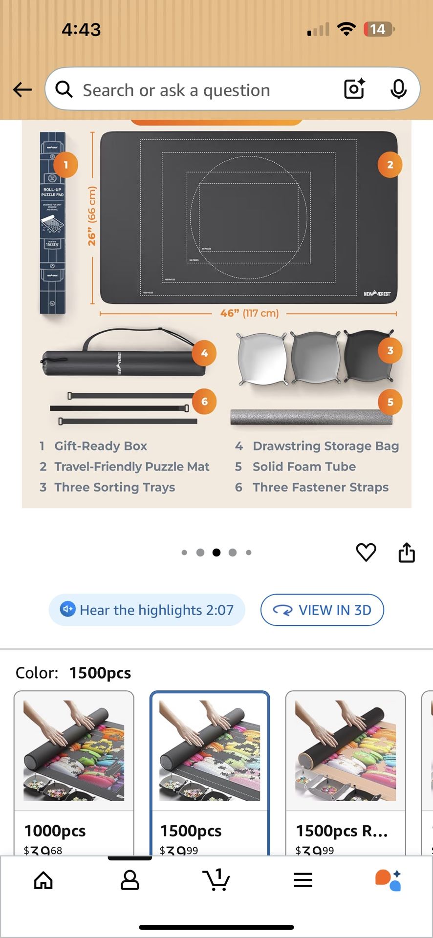 The Original Newverest Jigsaw Puzzle Mat Roll Up, Saver Pad 46” x 26”