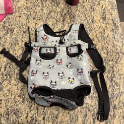 Small Dog Front Carrier Backpack – 11x13” French Bulldog Print Pet Sling