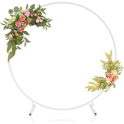 new open box 7.2ft Round Backdrop Stand white for weddings and special occasions (stand only)