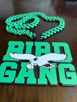 Custom 3d printed eagles chain with Cuban links Kelly green