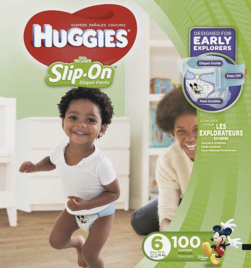 Huggies Slip On Little Movers Size 6 Diapers/pañales