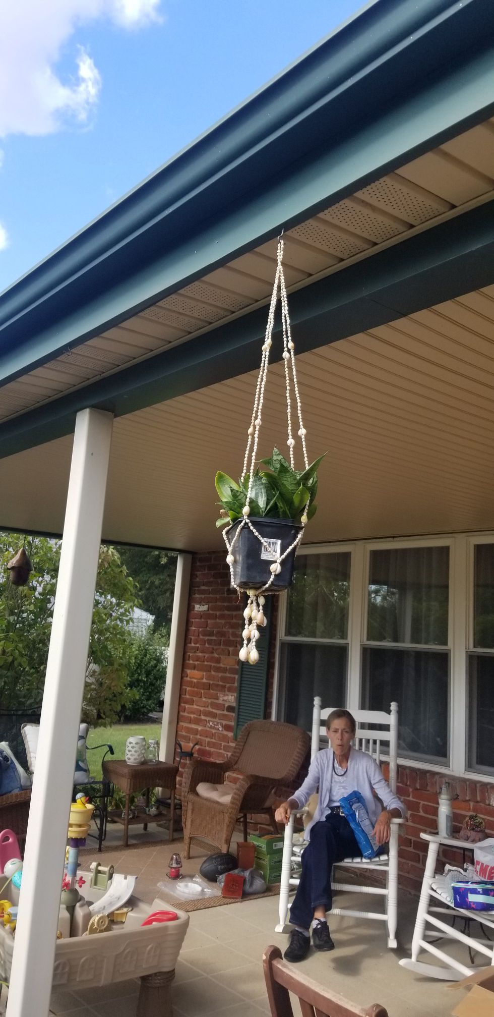 Seashell hanging plant holder