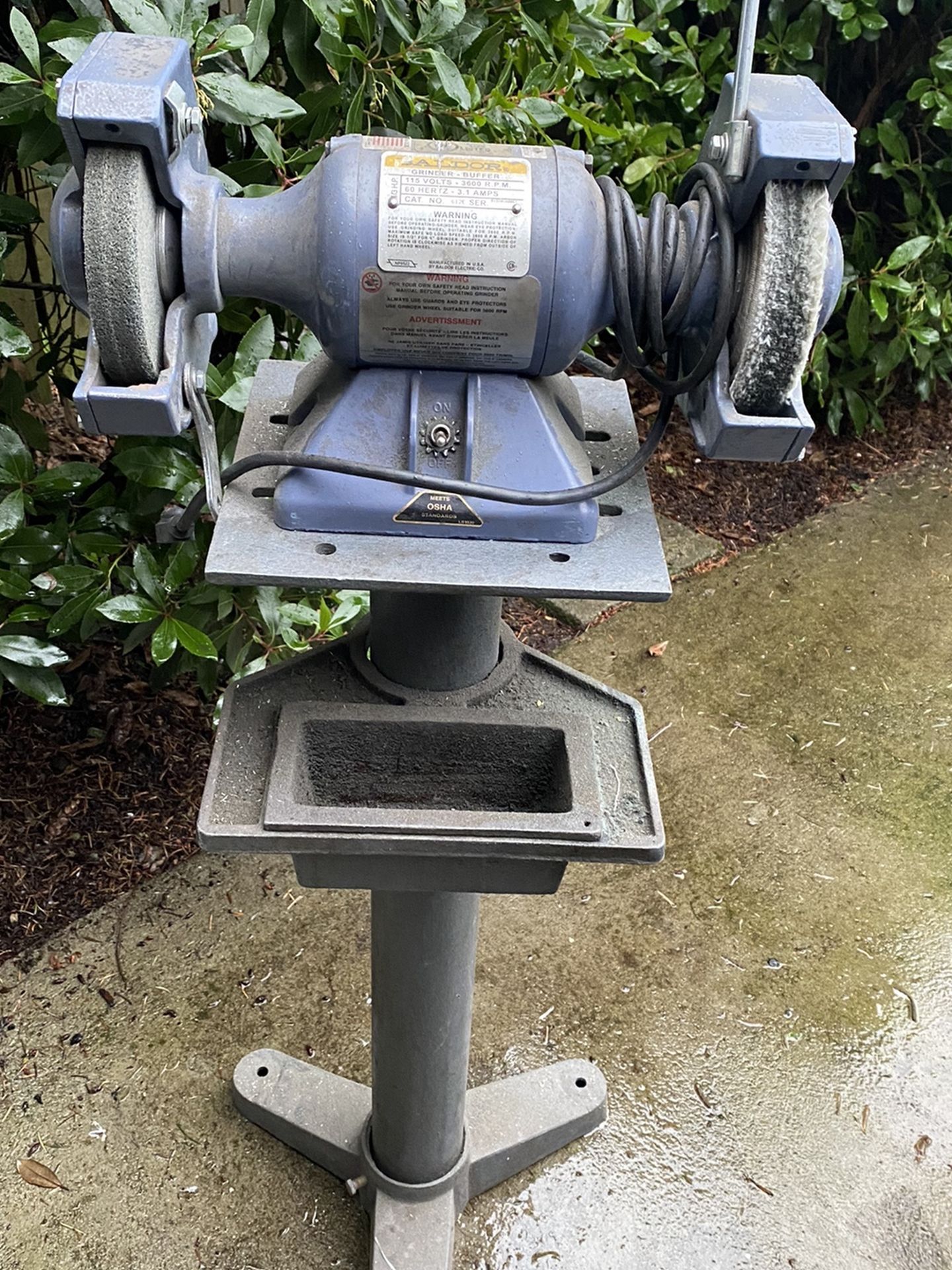 Baldor Bench Grinder With Cast Iron Stand