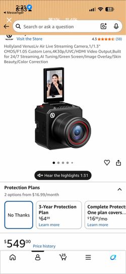 Live Streaming Camera with Tripod and lights