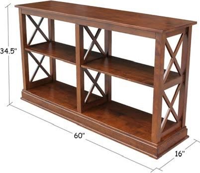 New, Sealed, International Concepts Hampton Sofa Server Table with Shelves