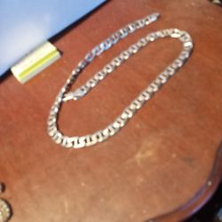 Solid Silver Thick Necklace Stamped ITALY 925 Necklace 21"chainAlone $200. AND A  DIAMOND CROSS PENDANT SOLD SEPERATE .STAMPED 925. PENDANT IS $50