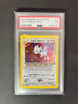 2002 POKEMON NEO DESTINY #15 LIGHT TOGETIC-HOLO PSA 7 SWIRL