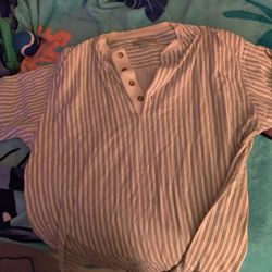 Mens Button Up Striped Shirt 