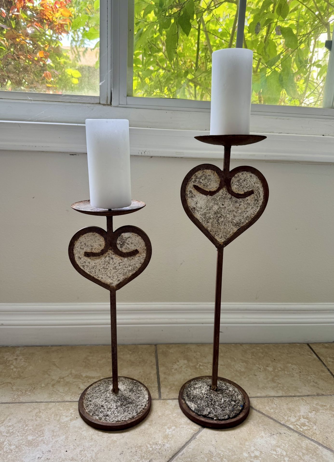 A Pair Of Outdoor Candle Holder.