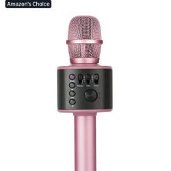 Brand New Pink Wireless Bluetooth Karaoke Microphone With Built In Speaker