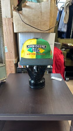 John Deere Motorsports Hat Chad Little White Tonkin Snapback Made in USA Nascar