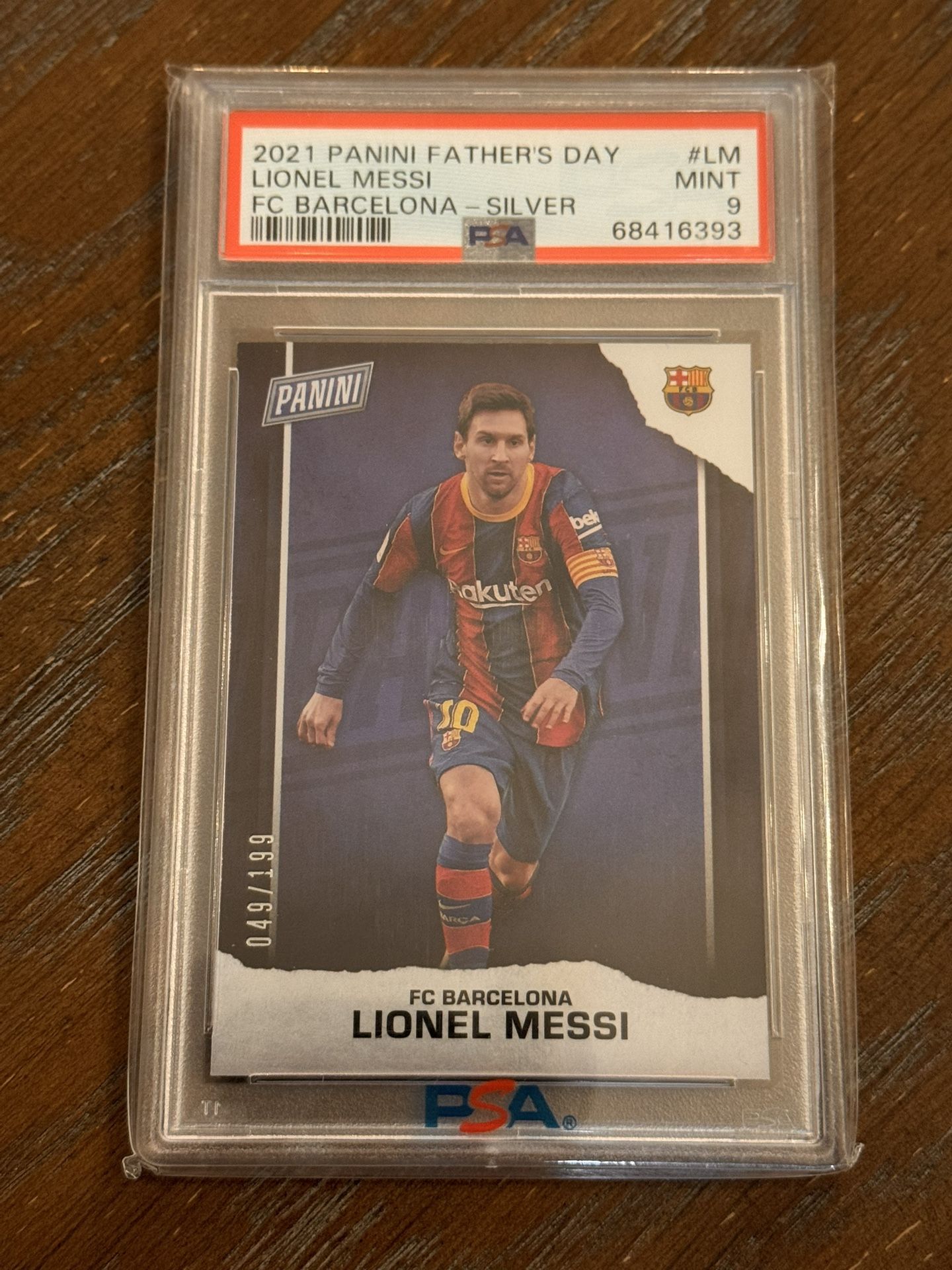 2021 Panini Fathers Day Lionel Messi Silver PSA 9 FC Barcelona