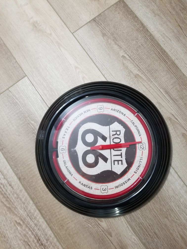 Clock neon decoration wall