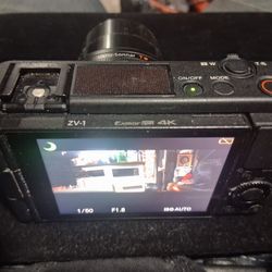 SONY ZV-1 VLOG DIGITAL CAMERA W SD CARD & CHARGING CORD