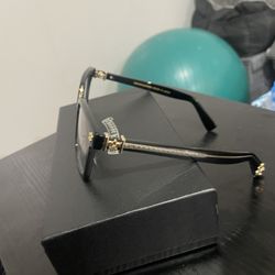 Black & Gold Chrome Heart Glasses